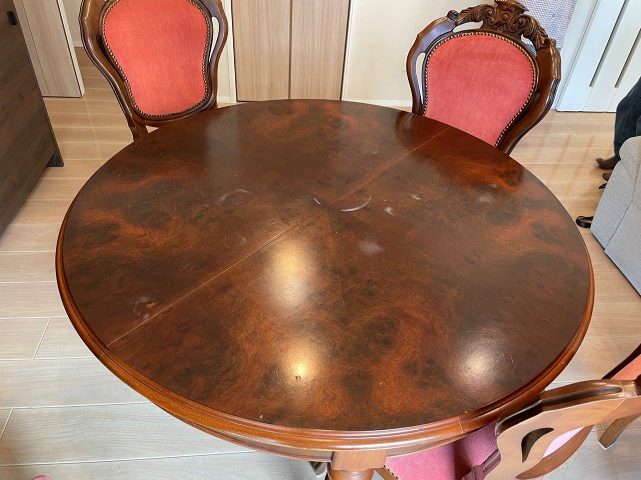 30年前の輸入ダイニングセット 修理前